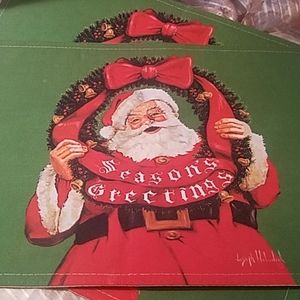 🖐5/$25🖐  EUC santa holiday cloth placemats